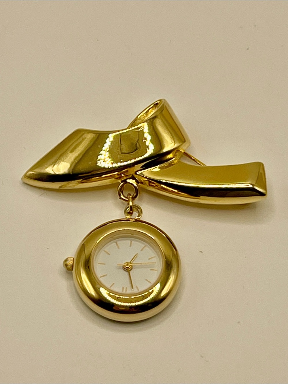 Monet Gold-tone Women's Watch Brooch - Elegant Gold Pin Watch